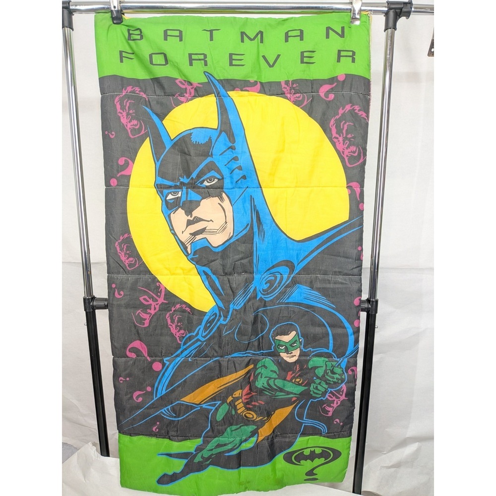 Vintage Batman Forever Kids Sleeping Bag Vintage 1995 Batman & Robin Camping